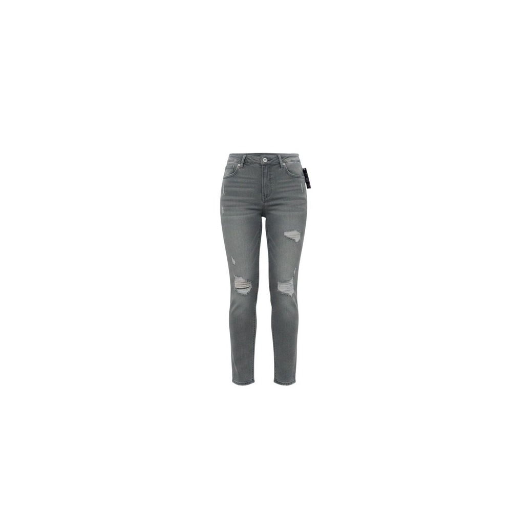 Hollister Boyfriend Jeans Womens 13 Gray NWT Distressed Ultra Low Rise Ripped